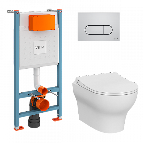 Инсталляция NORMUS L-box хром с подвесным унитазом Vitra 9773B003-7207 Инсталляция NORMUS L-box хром с подвесным унитазом Vitra 9773B003-7207