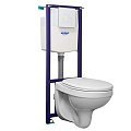 Подвесной унитаз Santeri Альфа комфорт ПЭК (инсталляция, сиденье SoftClose, белая кнопка) Подвесной унитаз Santeri Альфа комфорт ПЭК (инсталляция, сиденье SoftClose, белая кнопка)